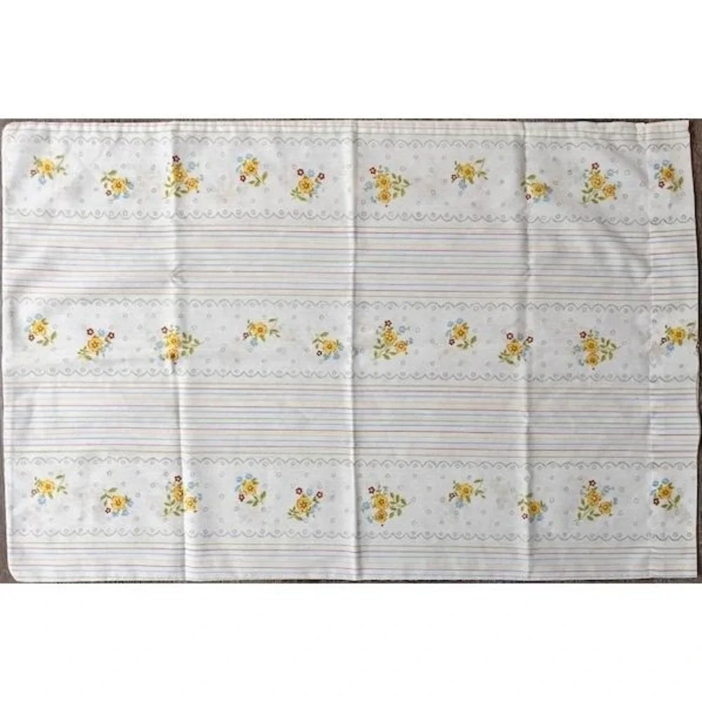 Vintage Thomaston New Era Queen Flat sheet‎ with 2 pillowcases striped floral